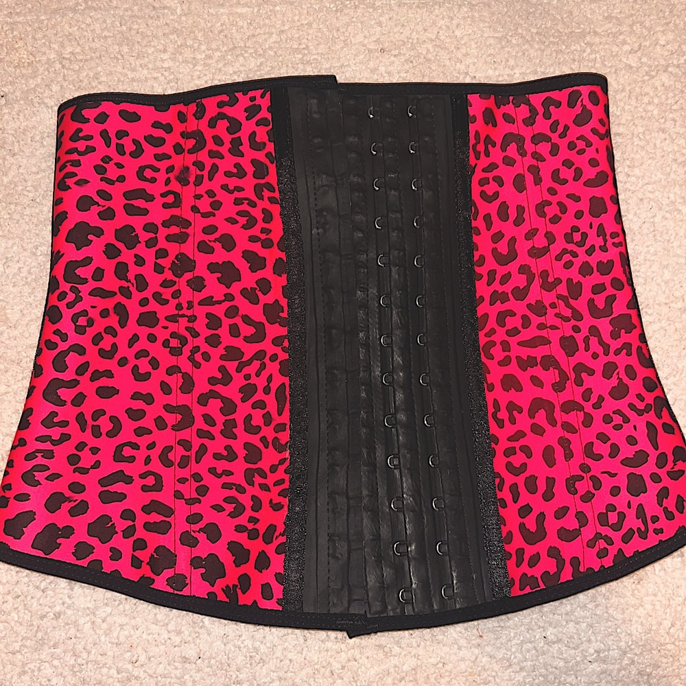 Pink Animal Print 3 layer Colombian waist trainers (Cotton, Latex, Lycra)